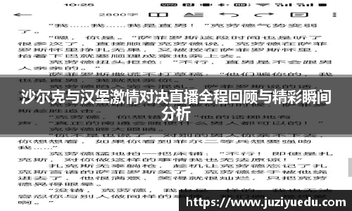 沙尔克与汉堡激情对决直播全程回顾与精彩瞬间分析